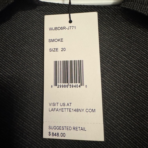 Lafayette 148 New York Charcoal Gray Asymmetrical Blazer | NWT - Picture 4 of 13